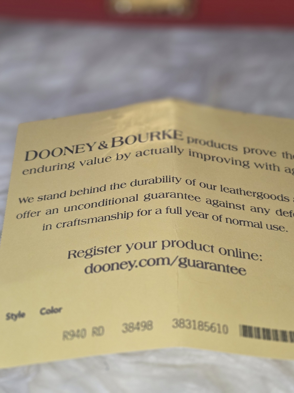 Dooney & Bourke Red Pebble Leather Satchel with Tan Trim and Gold Hardware - Picture 8 of 8